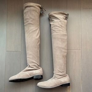 Stuart Weitzman Lowland / OTK Suede Boots Taupe Size 8